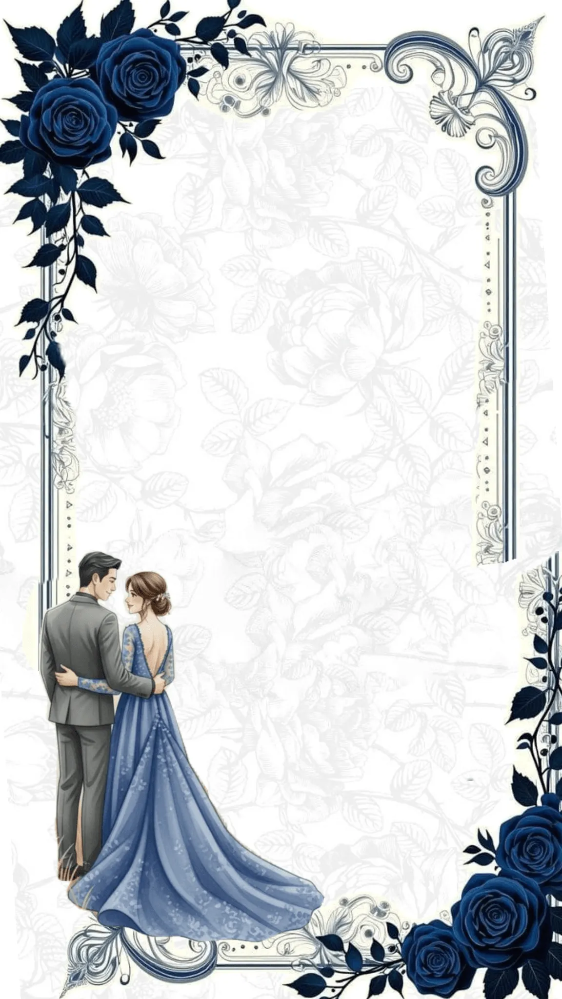 Navy roses wedding