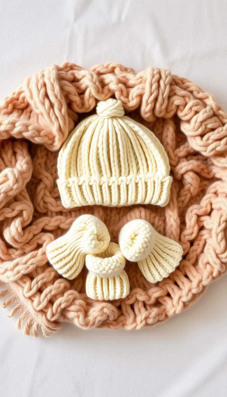 Baptism invitation Hat & Mittens