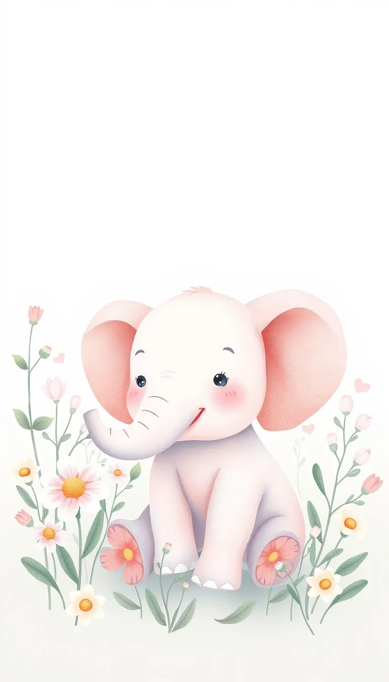 Baptism invitation Pink Elephant
