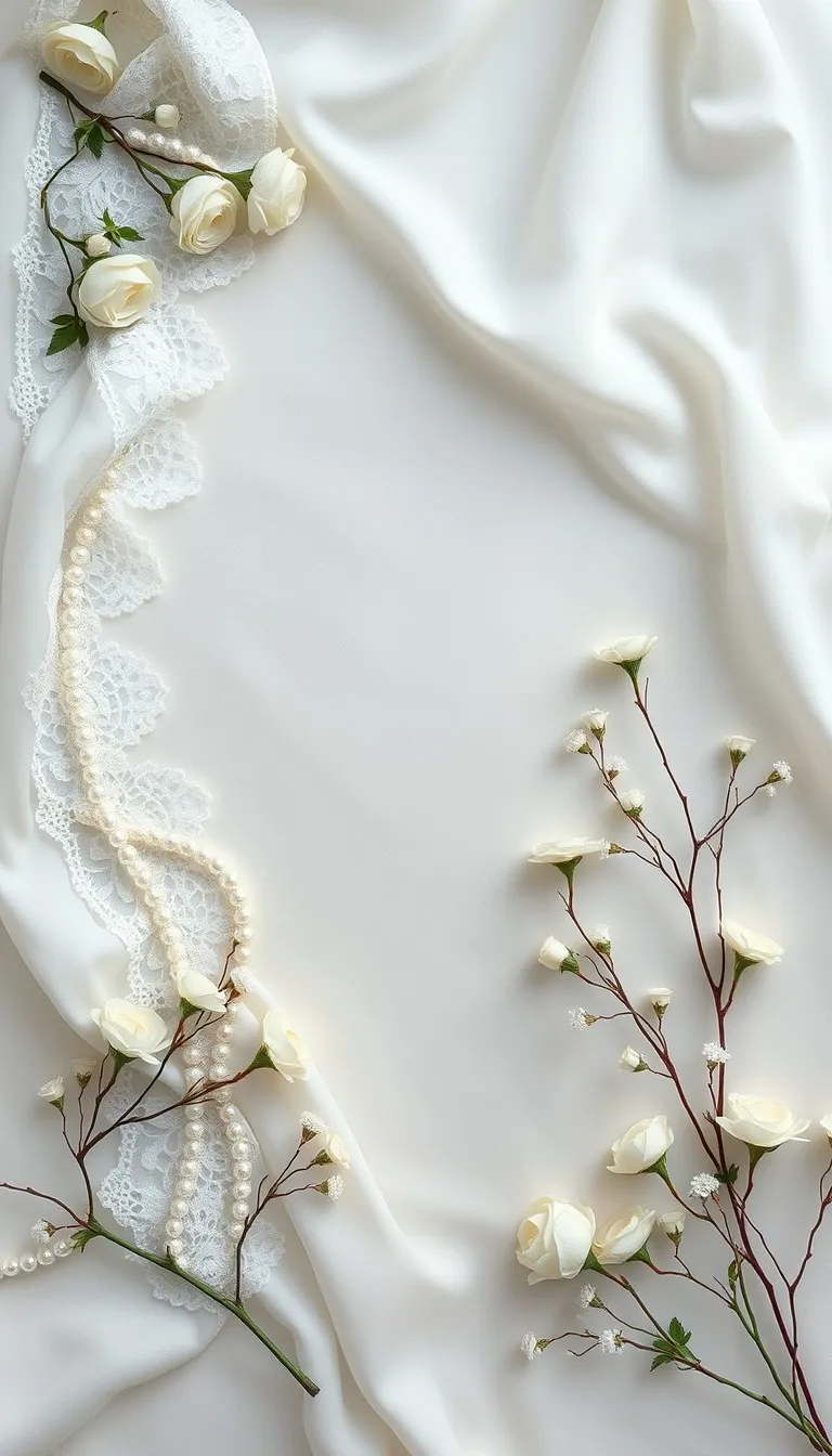 Baptism invitation Lace & Pearls