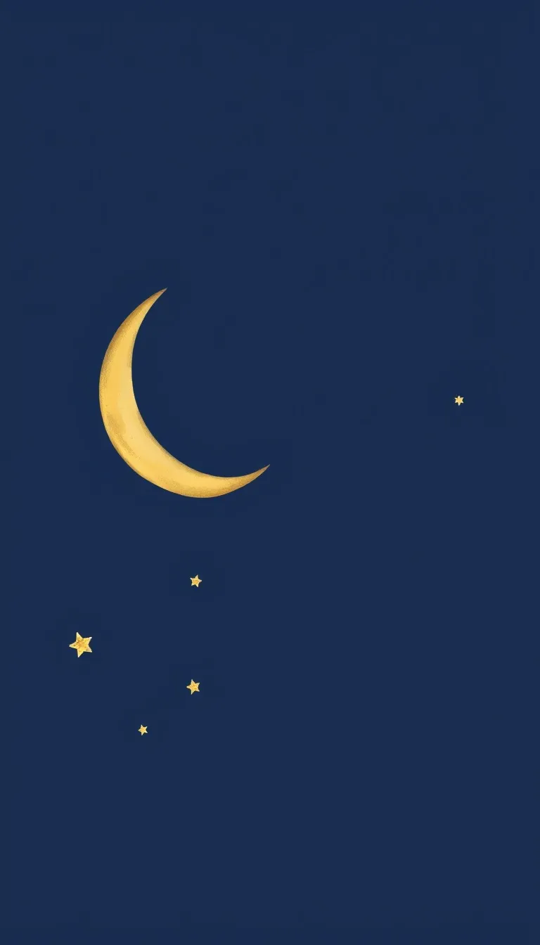 Baptism invitation Gold Moon & Stars