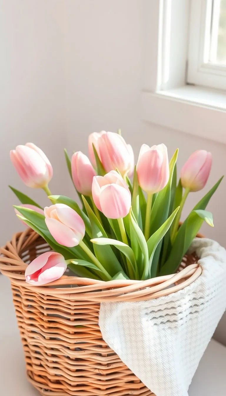 Baptism invitation Spring Tulips