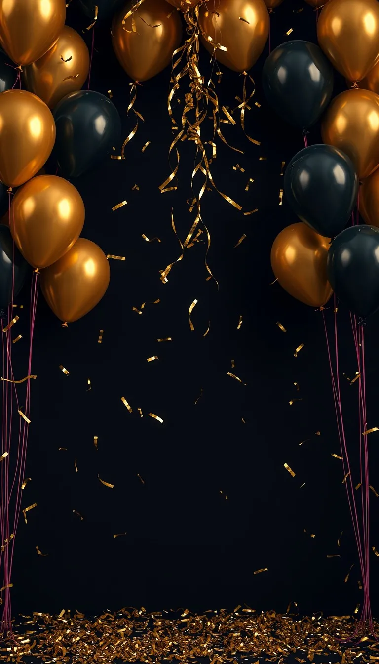 18th Birthday invitation Gold Balloons