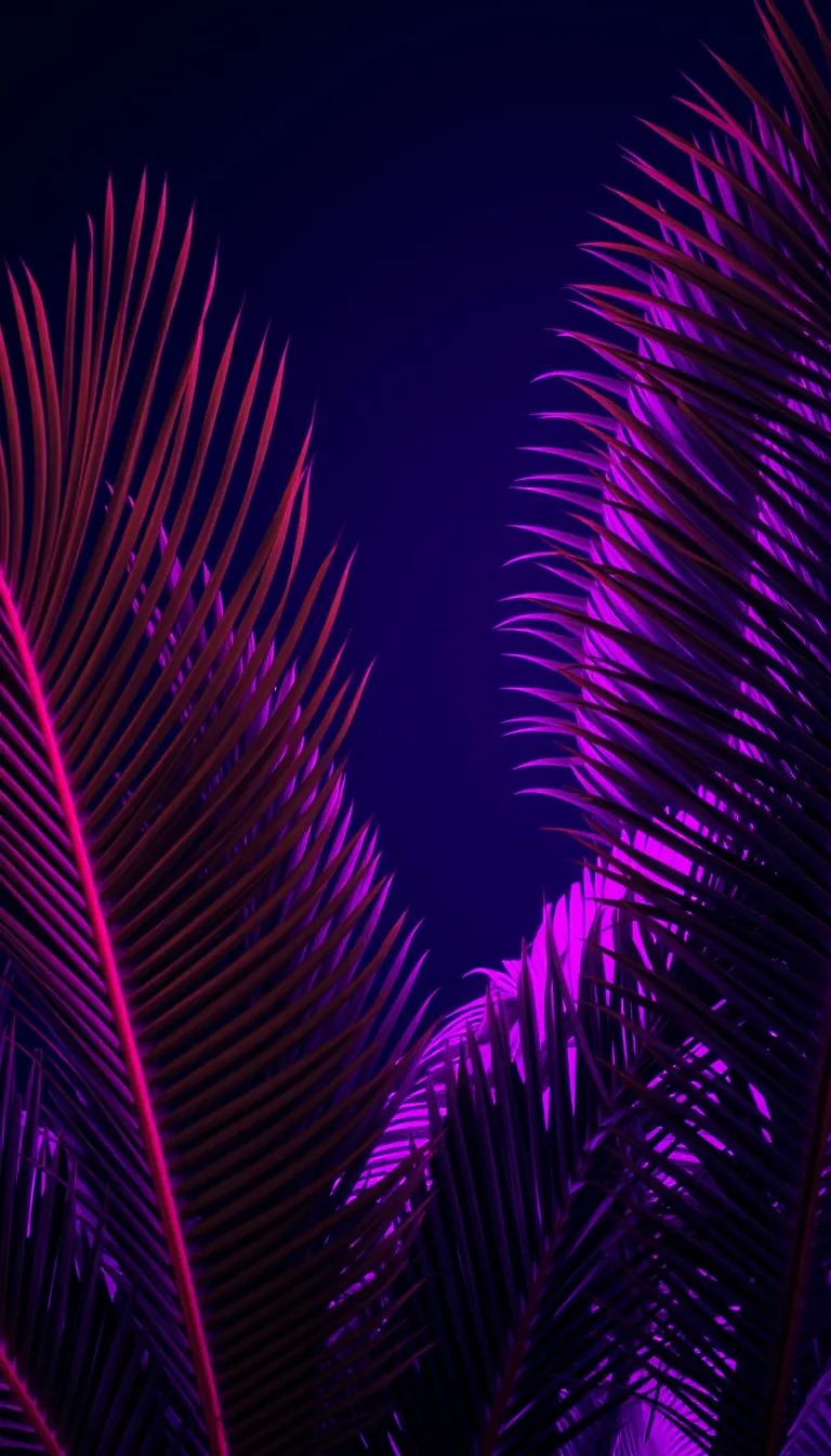 18th Birthday invitation Neon Palms